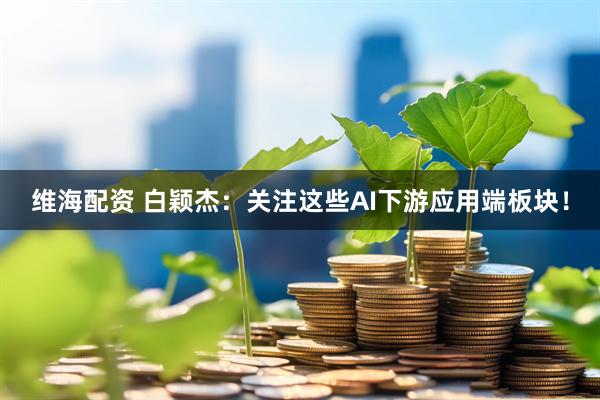 维海配资 白颖杰：关注这些AI下游应用端板块！